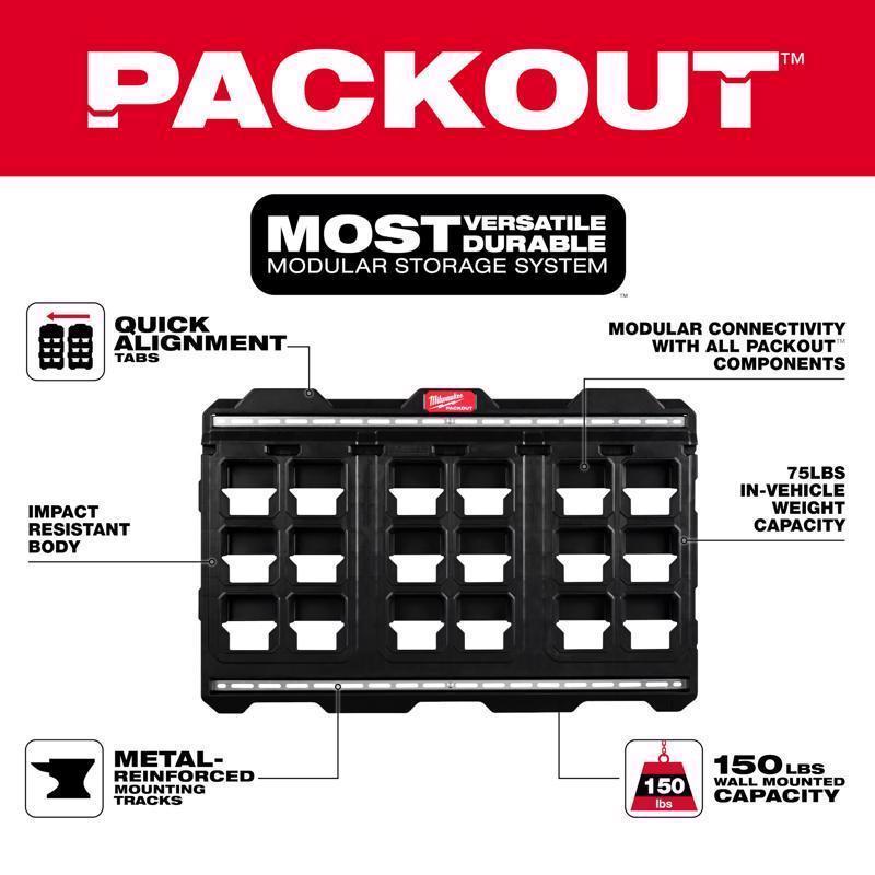 Milwaukee Packout 30.75 in. W X 20 in. H Large Large Wall Mounted Plate Polypropylene 18 compartment