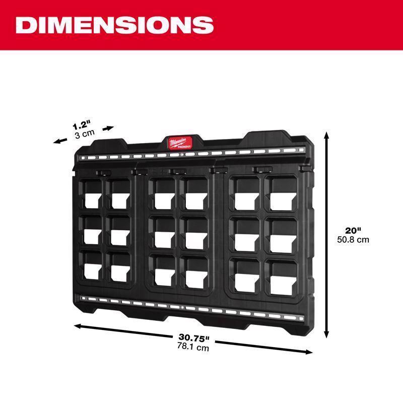 Milwaukee Packout 30.75 in. W X 20 in. H Large Large Wall Mounted Plate Polypropylene 18 compartment