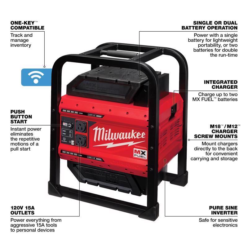 Milwaukee MX FUEL Carry-On Lithium-Ion 3600W/1800W Power Supply Power Supply with Battery