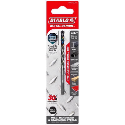 Diablo Metal Demon 7/32 in. X 3.7 in. L Stainless Steel Drill Bit 3-Flat Shank