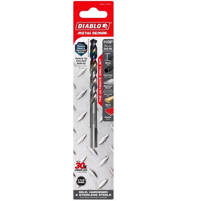 Diablo Metal Demon 11/32 in. X 4.9 in. L Stainless Steel Drill Bit 3-Flat Shank