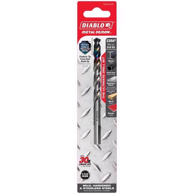 Diablo Metal Demon 23/64 in. X 4.9 in. L Stainless Steel Drill Bit 3-Flat Shank