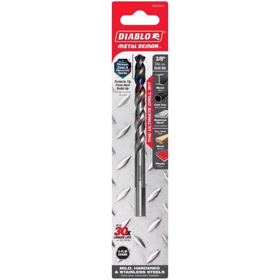 Diablo Metal Demon 3/8 in. X 5.2 in. L Stainless Steel Drill Bit 3-Flat Shank