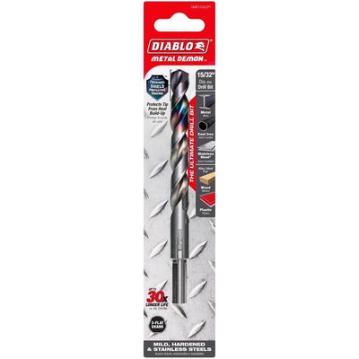 Diablo Metal Demon 15/32 in. X 6 in. L Stainless Steel Drill Bit 3-Flat Shank