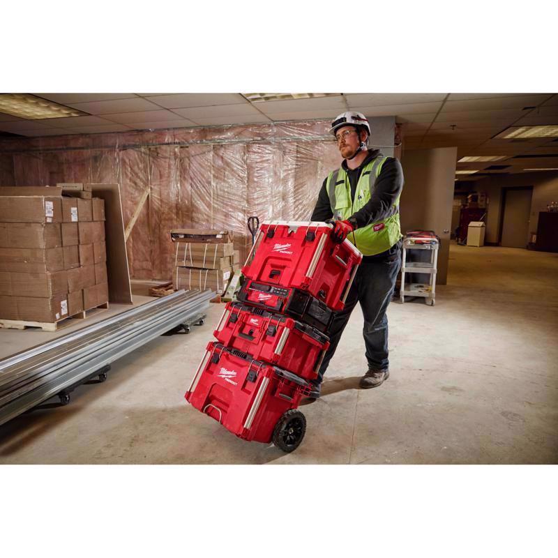 Milwaukee Packout 22 in. Rolling Low Profile Handle Tool Box Black/Red