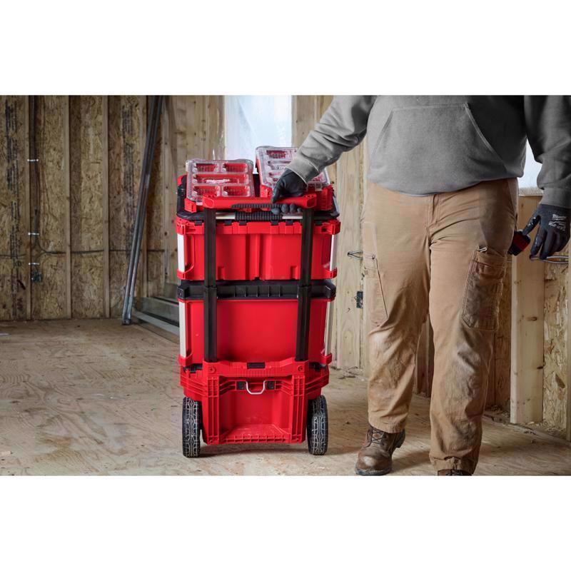 Milwaukee Packout 22 in. Rolling Low Profile Handle Tool Box Black/Red