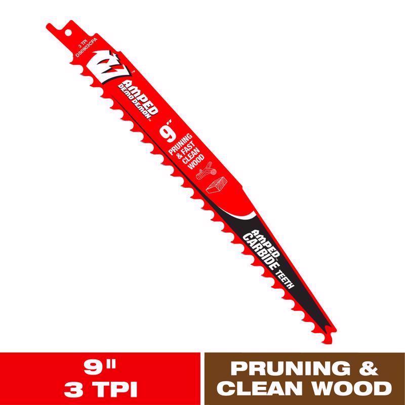 Diablo Amped Demo Demon 9 in. Carbide Tipped Reciprocating Saw Blade 3 TPI