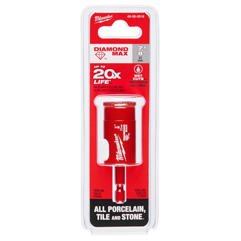 Milwaukee Diamond Max 7/8 in. Diamond 2.5 in. L X 1/4 in. D Hole Saw
