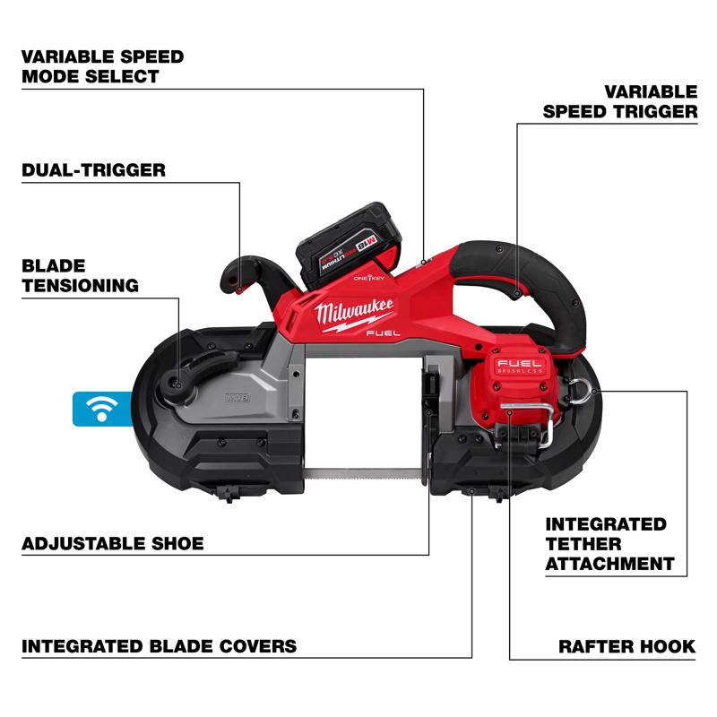 Milwaukee M18 FUEL Cordless Brushless Deep Cut Band Saw Kit (Battery & Charger)