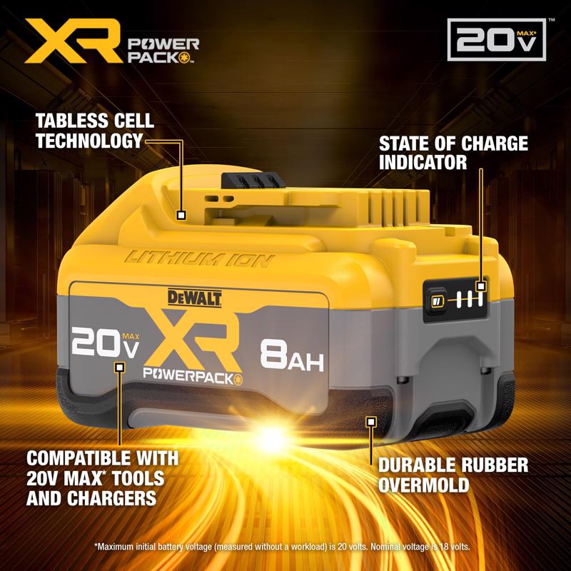 DeWalt 20V MAX XR Powerpack DCB2108 8 Ah Lithium-Ion Battery