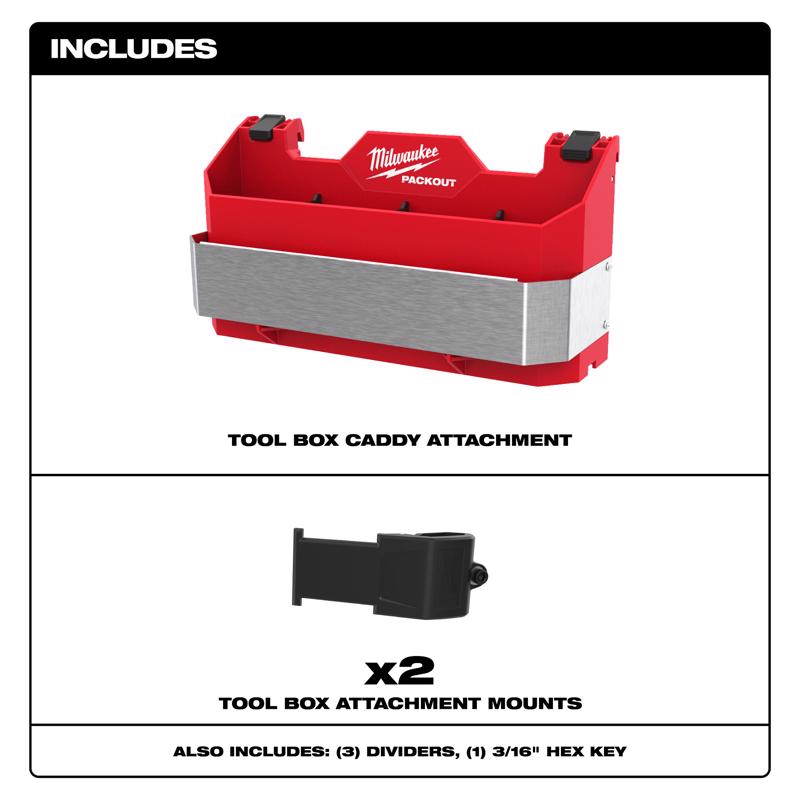 Milwaukee Packout Tool Box Attachment Caddy Black/Red
