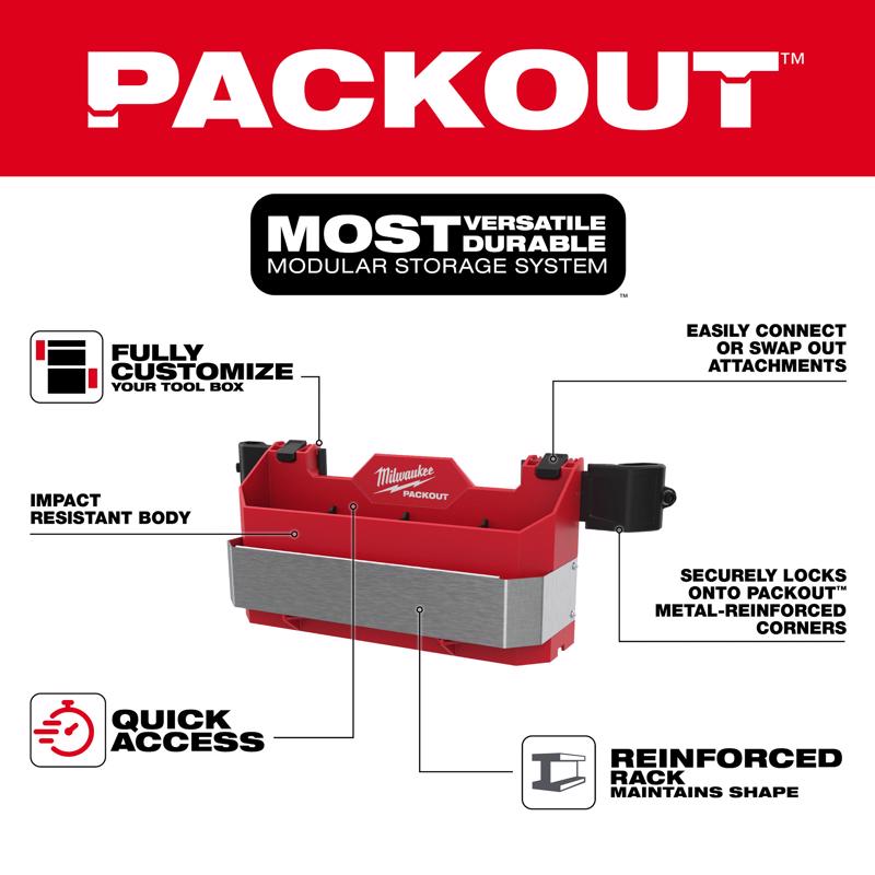 Milwaukee Packout Tool Box Attachment Caddy Black/Red