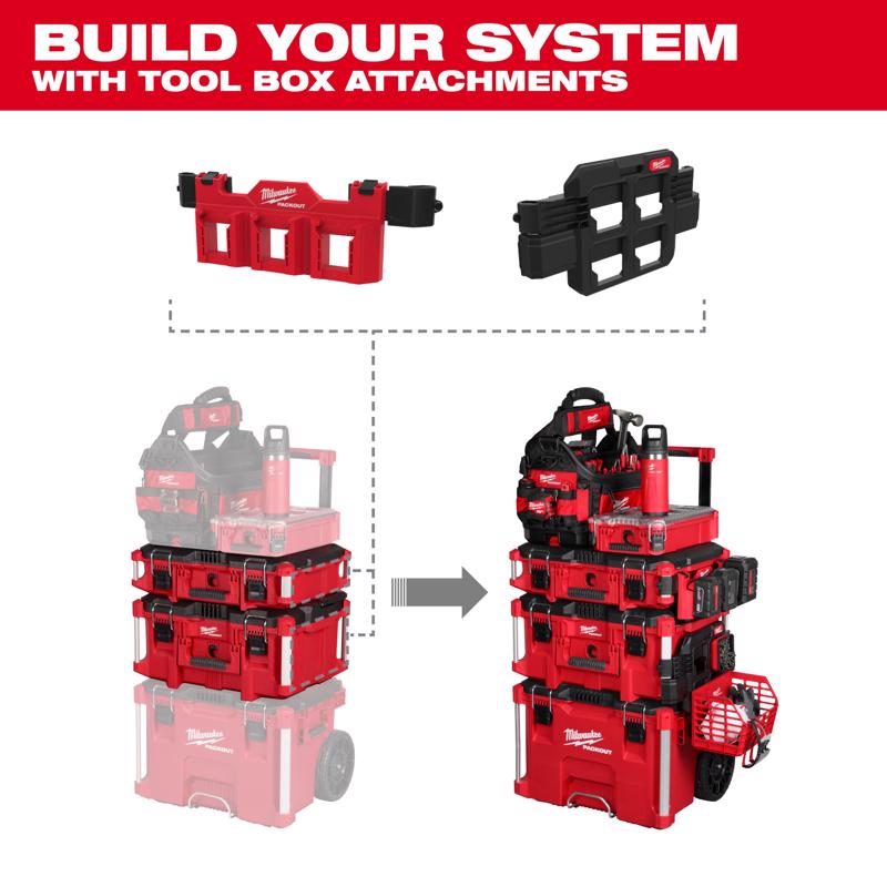 Milwaukee Packout 5.5 in. W X 6 in. H Tool Box Attachment M12 Battery Rack Black/Red