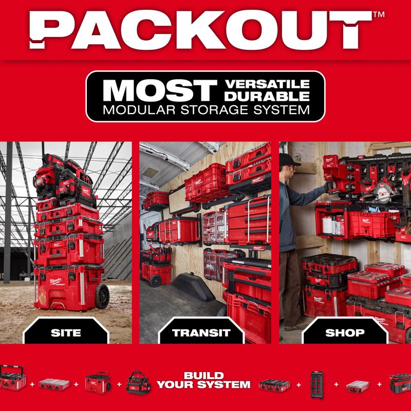 Milwaukee Packout 3.3 in. W X 5.2 in. H Tool Box Attachment Tool Tray Black/Red