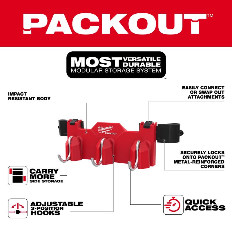Milwaukee Packout 5 in. W X 4.8 in. H Tool Box Attachment Tool Rack Black/Red