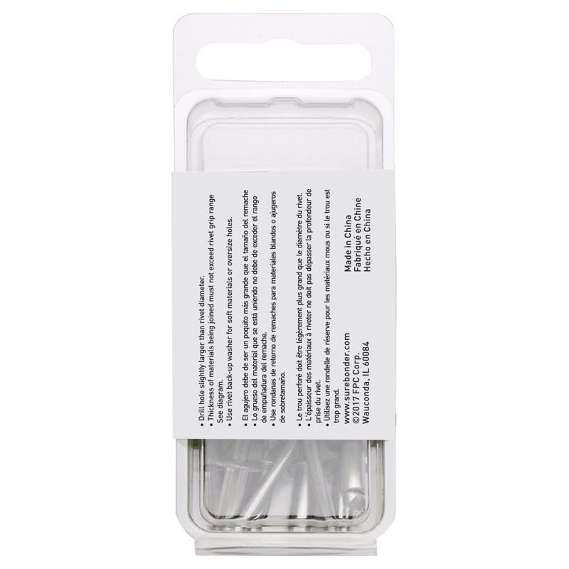 Surebonder 3/16 in. D X 1/4 in. Steel Blind Rivets Silver 15 pc