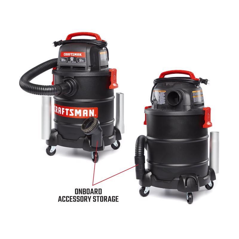 Craftsman CMXEVBE17050 5 gal Corded Ash Vacuum 7.8 amps 120 V