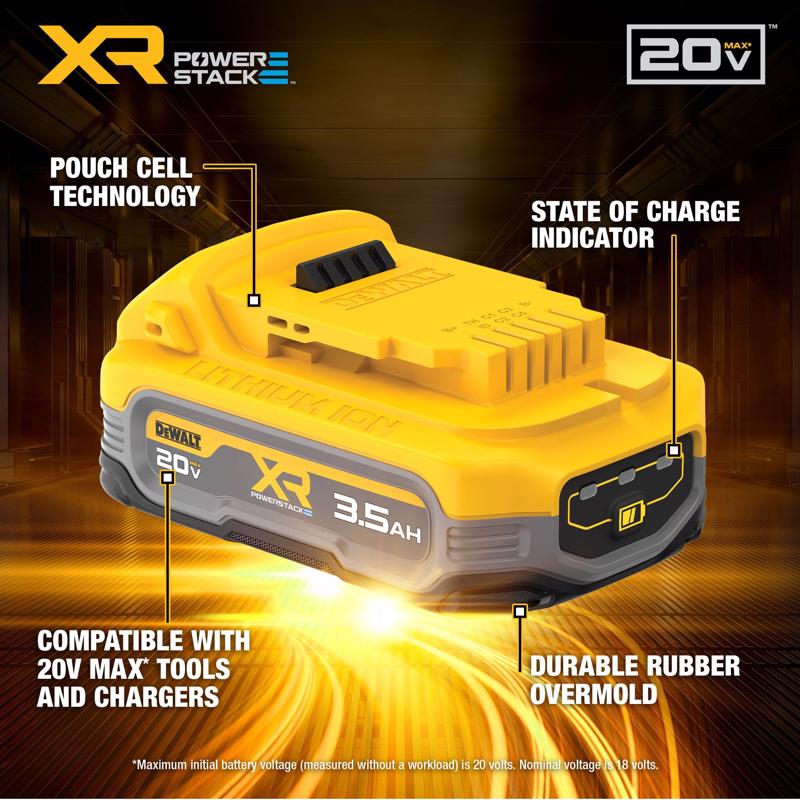 DeWalt 20V MAX XR POWERSTACK DCBP320 3.5 Ah Lithium-Ion Battery