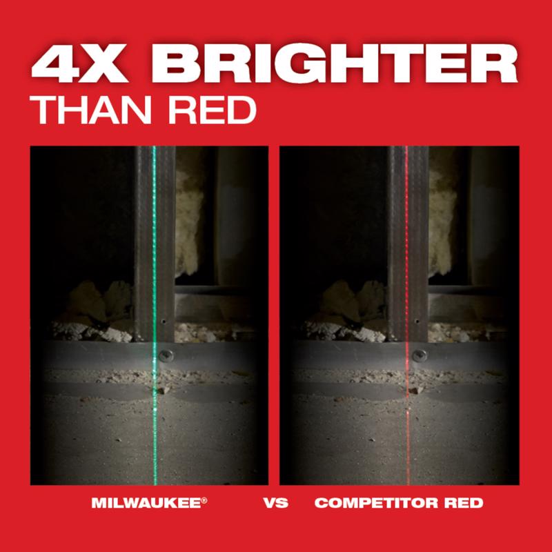 Milwaukee 2 beam Self Leveling Green Cross-Line Laser 165 ft.
