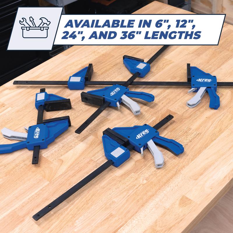 Kreg VersaGrip 12 in. X 3-1/4 in. D Quick-Release Bar Clamp and Spreader 300 lb