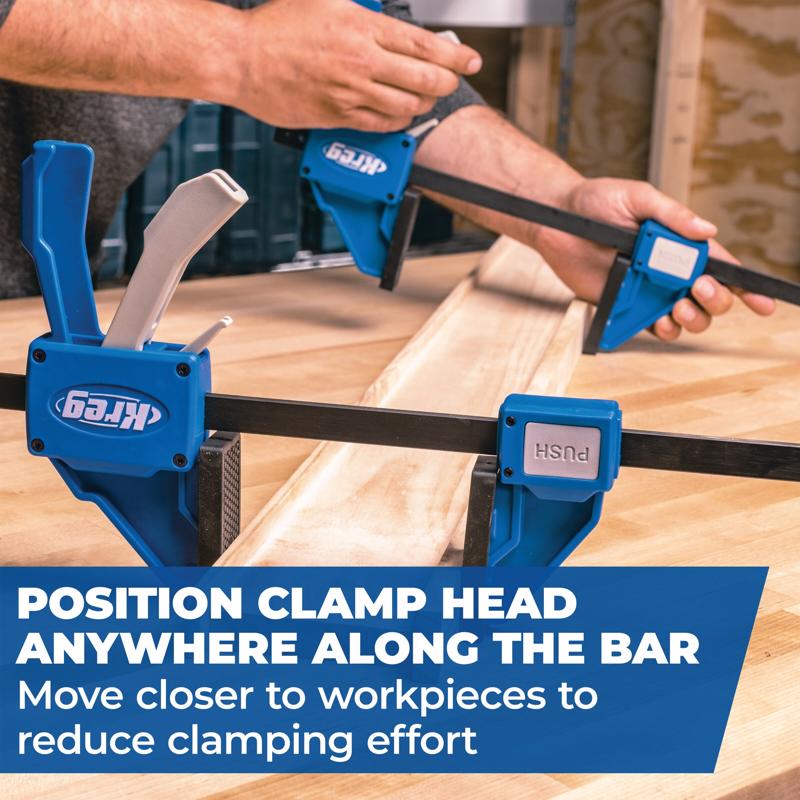 Kreg VersaGrip 24 in. X 3-1/4 in. D Quick-Release Bar Clamp and Spreader 300 lb