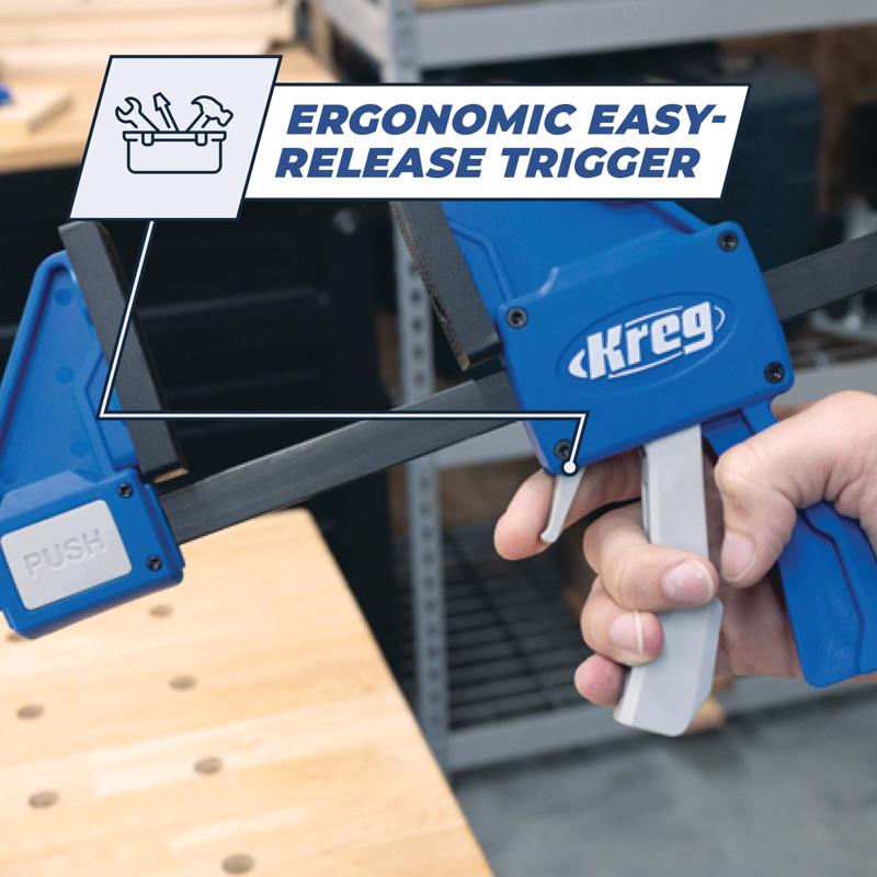Kreg VersaGrip 36 in. X 3-1/4 in. D Quick-Release Bar Clamp and Spreader 300 lb