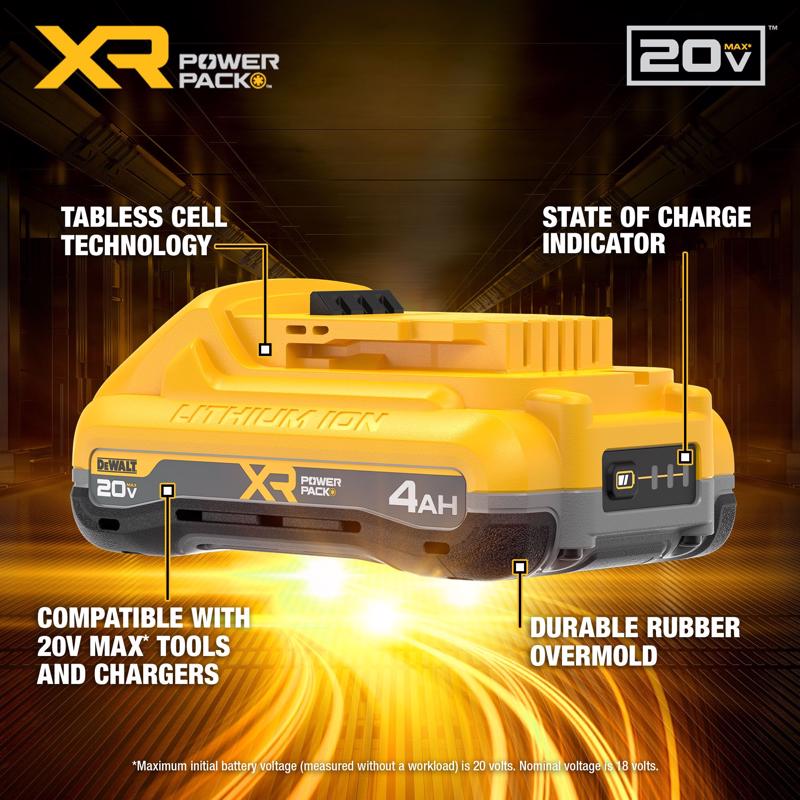 DeWalt 20V MAX XR DCB2104-2 4 Ah Lithium-Ion Tabless Battery 2 pc
