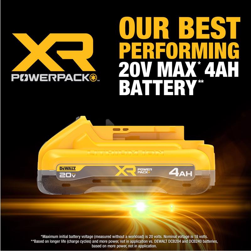 DeWalt 20V MAX XR DCB2104C 4 Ah Lithium-Ion Tabless Battery and Charger Starter Kit