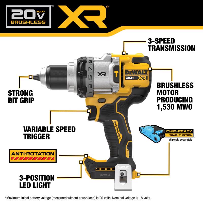 DeWalt 20V MAX XR Cordless Brushless 2 Tool Hammer Drill and Impact Driver Kit