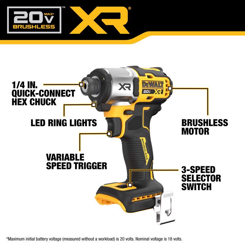 DeWalt 20V MAX XR Cordless Brushless 2 Tool Hammer Drill and Impact Driver Kit
