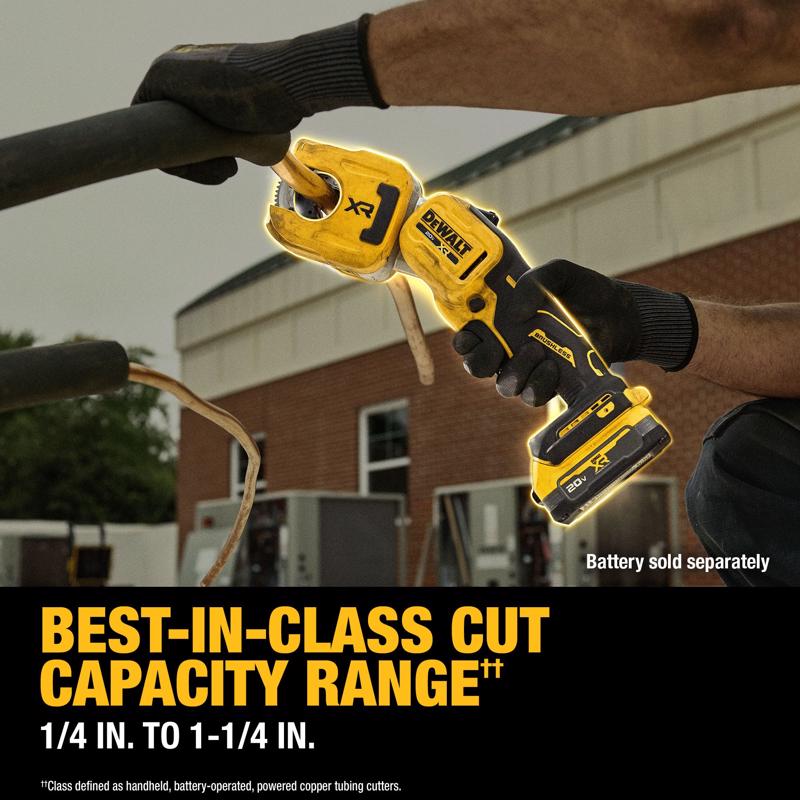 DeWalt 20V MAX XR 1-1/4 in. Copper Tubing Cutter Black/Yellow