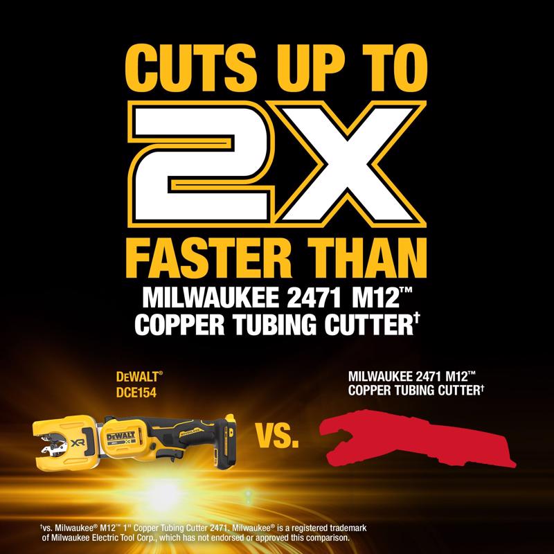 DeWalt 20V MAX XR 1-1/4 in. Copper Tubing Cutter Black/Yellow