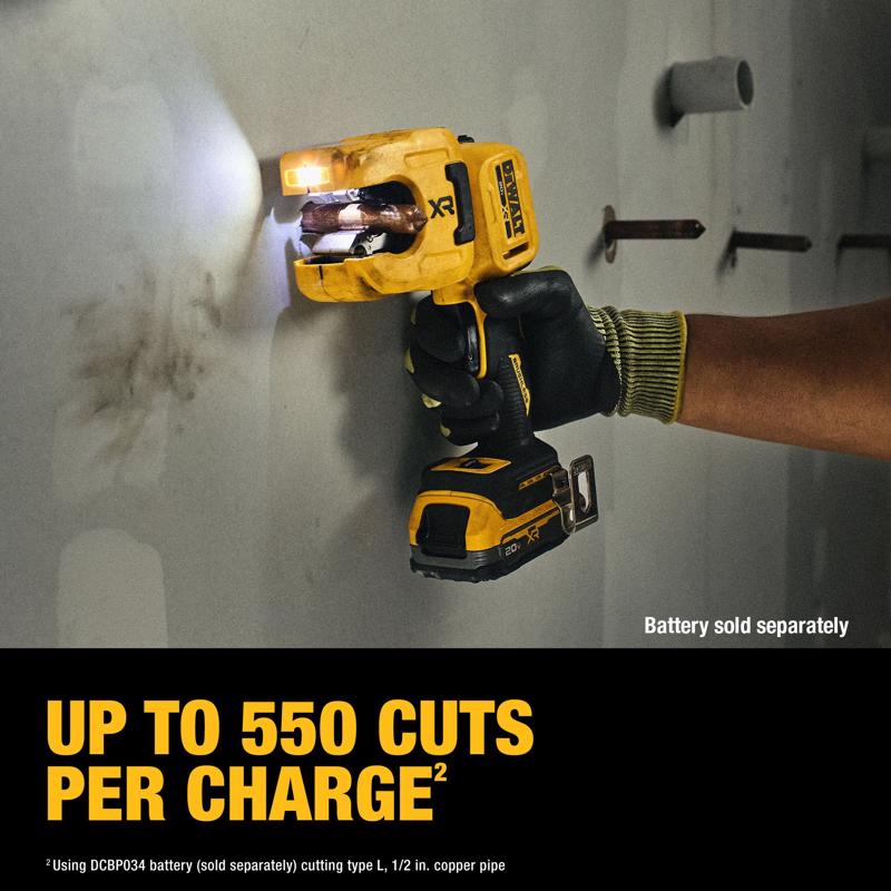 DeWalt 20V MAX XR 1-1/4 in. Copper Tubing Cutter Black/Yellow