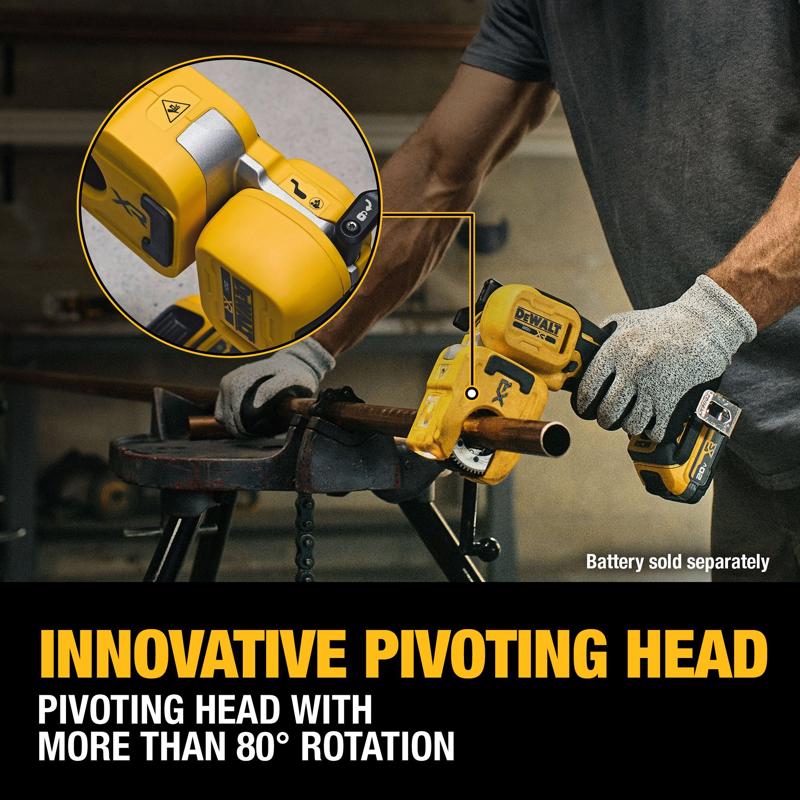 DeWalt 20V MAX XR 1-1/4 in. Copper Tubing Cutter Black/Yellow