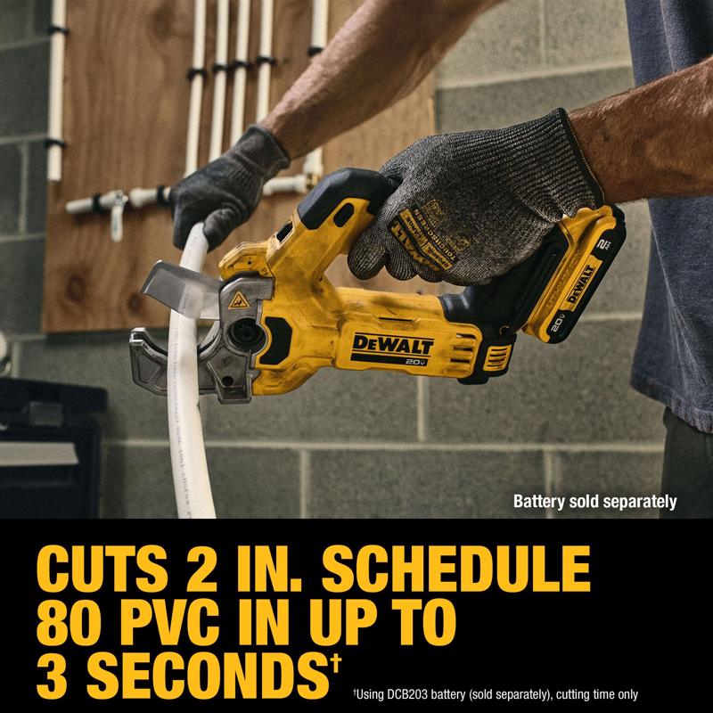 DeWalt 20V MAX XR 2 in. Plastic Pipe and Tubing Cutter Black/Yellow