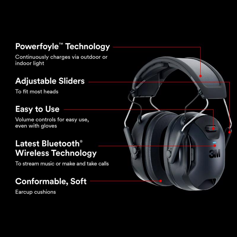 3M WorkTunes 26 dB Plastic Hearing Protector Black
