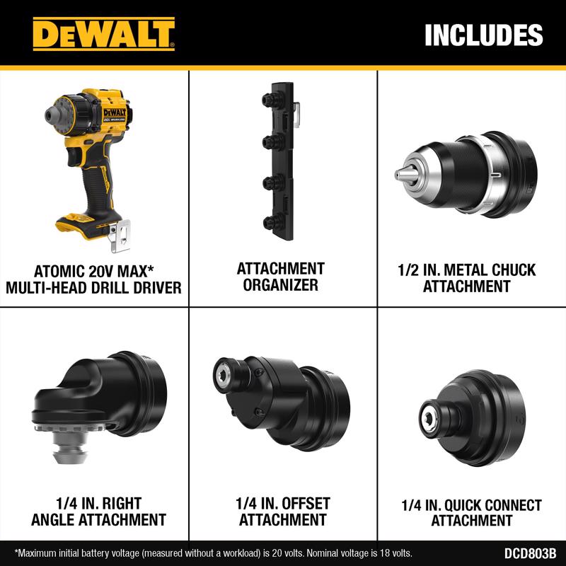 DeWalt 20V MAX Atomic 1/2 in. Brushless Cordless 5-In-1 Drill Tool Only