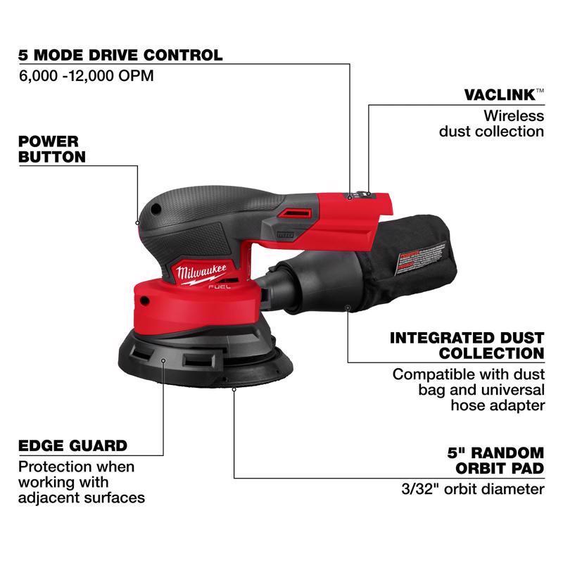 Milwaukee M18 FUEL Cordless Random Orbit Sander Tool Only