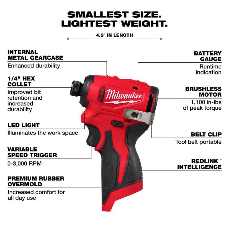 Milwaukee M12 Cordless Brushless 2 Tool Combo Kit