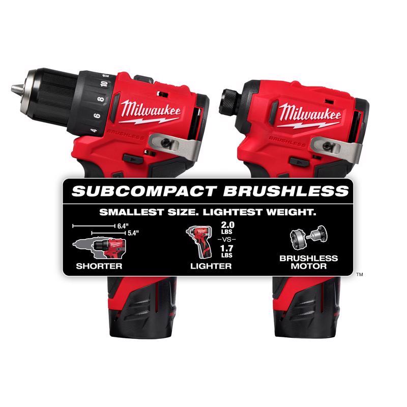Milwaukee M12 Cordless Brushless 2 Tool Combo Kit