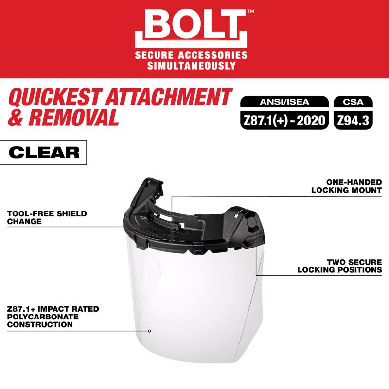 Milwaukee Tool BOLT Face Shield Clear Lens