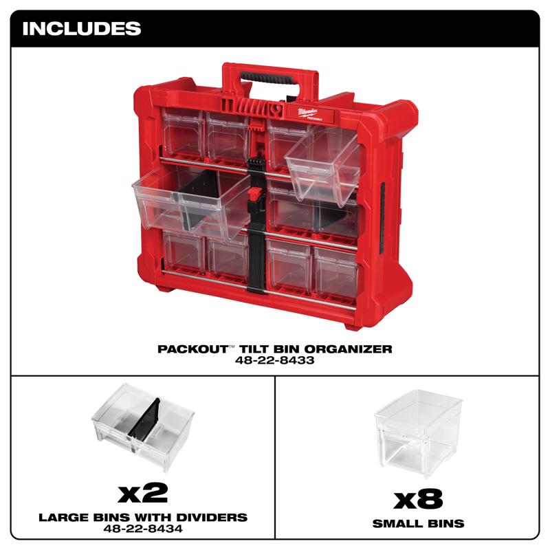 Milwaukee Packout 19.7 in. W X 6.7 in. H Modular System Plastic Red