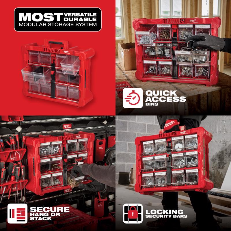 Milwaukee Packout 19.7 in. W X 6.7 in. H Modular System Plastic Red
