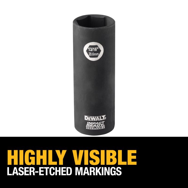 DeWalt 13/16 in. X 1/2 in. drive SAE 6 Point Deep Socket