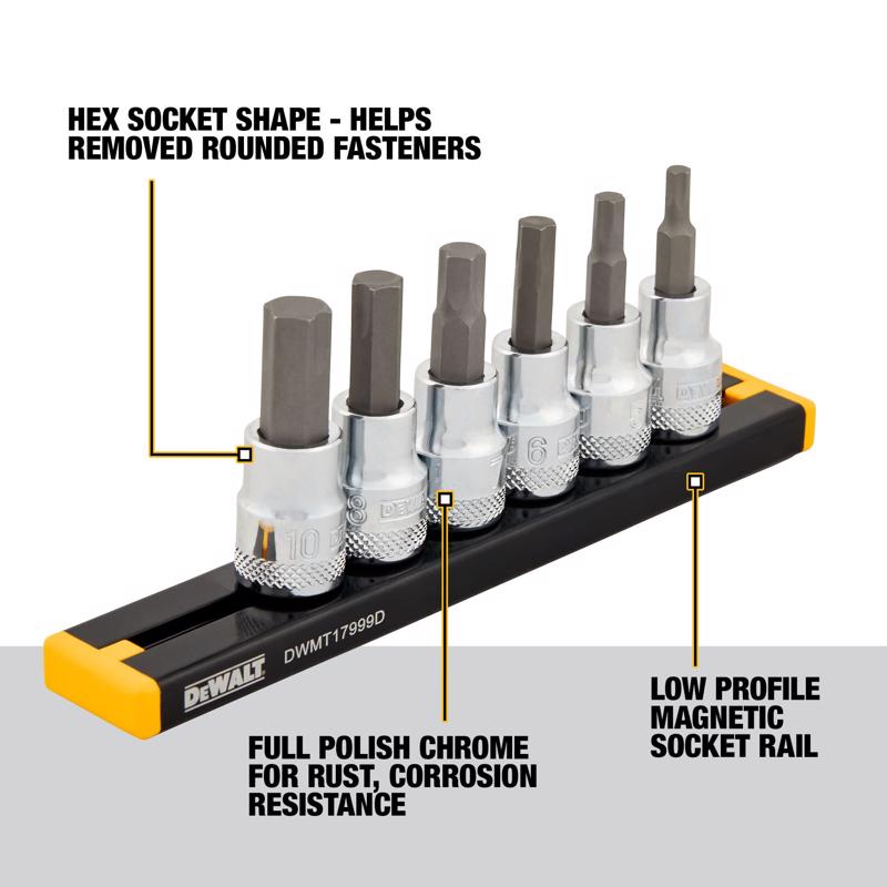 DeWalt 3/8 in. drive Metric 6 Piece Hex Bit Socket Set