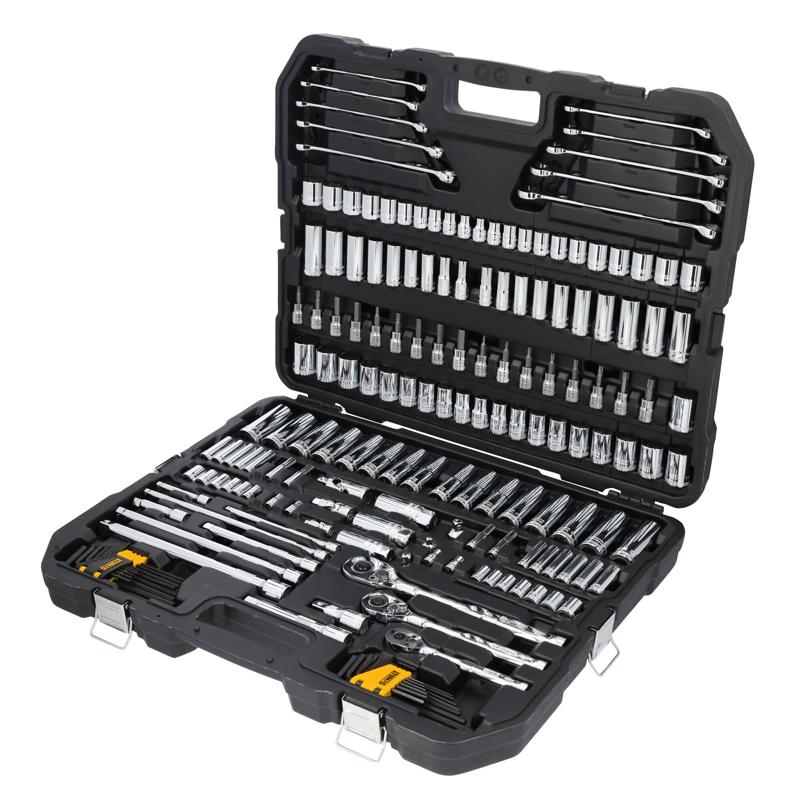 DeWalt ToughSeries 1/4 & 3/8 & 1/2 in. drive Metric/SAE Mechanic's Tool Set 185 pc