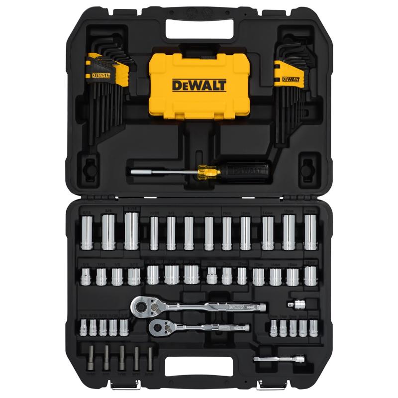 DeWalt ToughSeries 1/4 and 3/8 in. drive Metric/SAE Mechanic's Tool Set 96 pc
