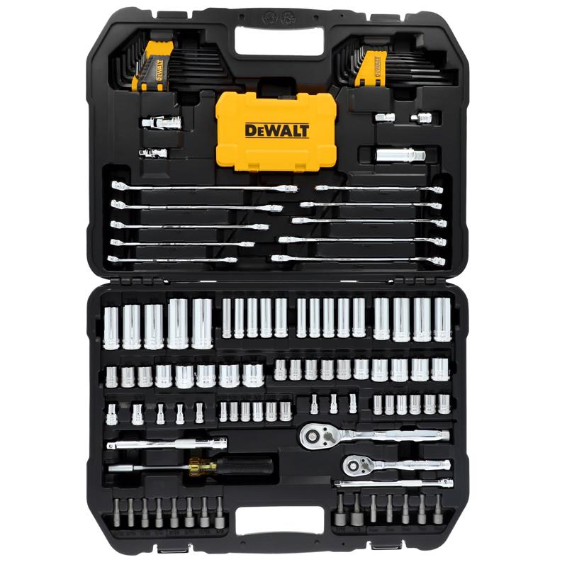 DeWalt 1/4 and 3/8 in. drive Metric/SAE Mechanic's Tool Set 142 pc