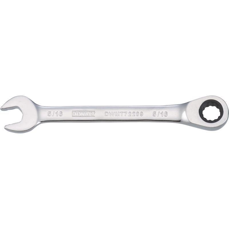 DeWalt 5/16 in. X 5/16 in. 12 Point SAE Ratcheting Combination Wrench 4-3/8 in. L