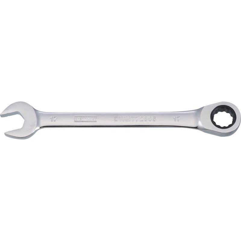 DeWalt 17 mm X 17 mm 12 Point Metric Ratcheting Combination Wrench 8-25/32 in. L